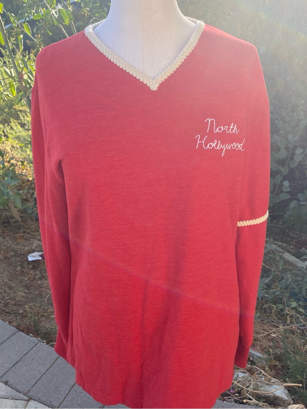 Illegal Civilization North Hollywood Red V-Neck Women's Sweater Size M